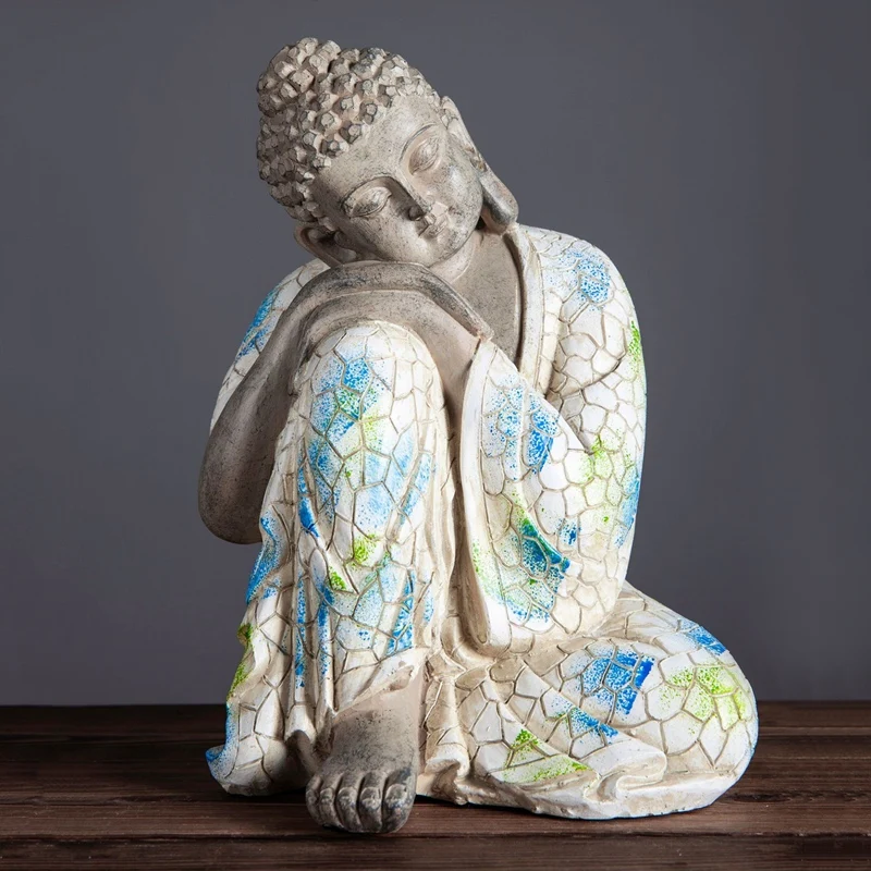 Buddha Statue Figurine Handmade Buddhist Sculpture Ornament Home Decoration Accessories Living Room