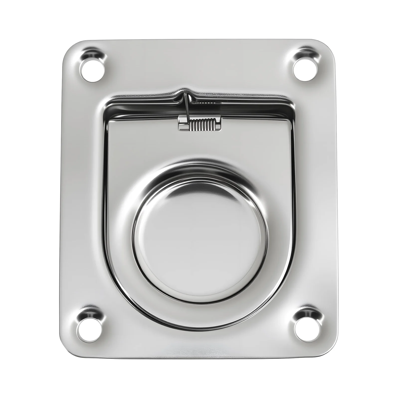 2/4Pcs Stainless Steel Locking Pull Ring Handle D Rings Recessed Tie Down Anchors Ring Lashing Ring For Trailer Truck Boat Yacht