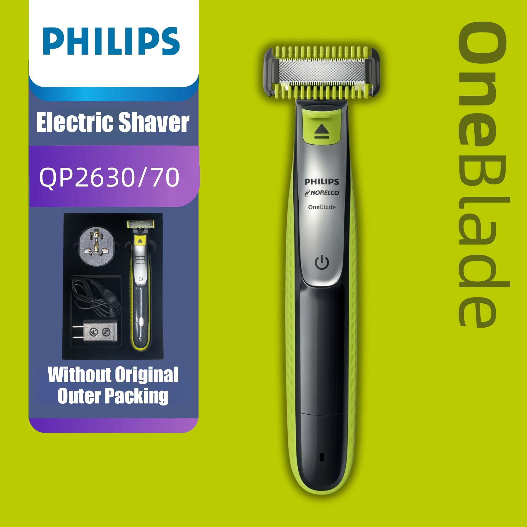 Philips Norelco OneBlade QP2630 single shaver Face Hybrid Electric Beard Trimmer and Shaver no Original Packing