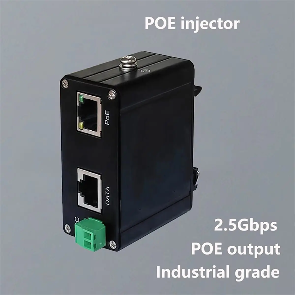 AA80 30W 2.5G Industrial Grade Straight-Through PoE Injector 0.6A 48-57V DC Input/Output Industrial Passive POE Injector