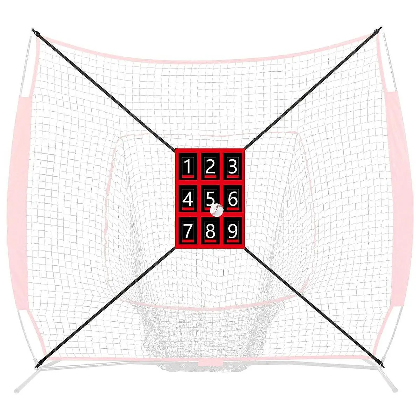 Training Baseball Net with Adjustable Strike Zone Target Softball Pitch Practice Batting Cage Equipment