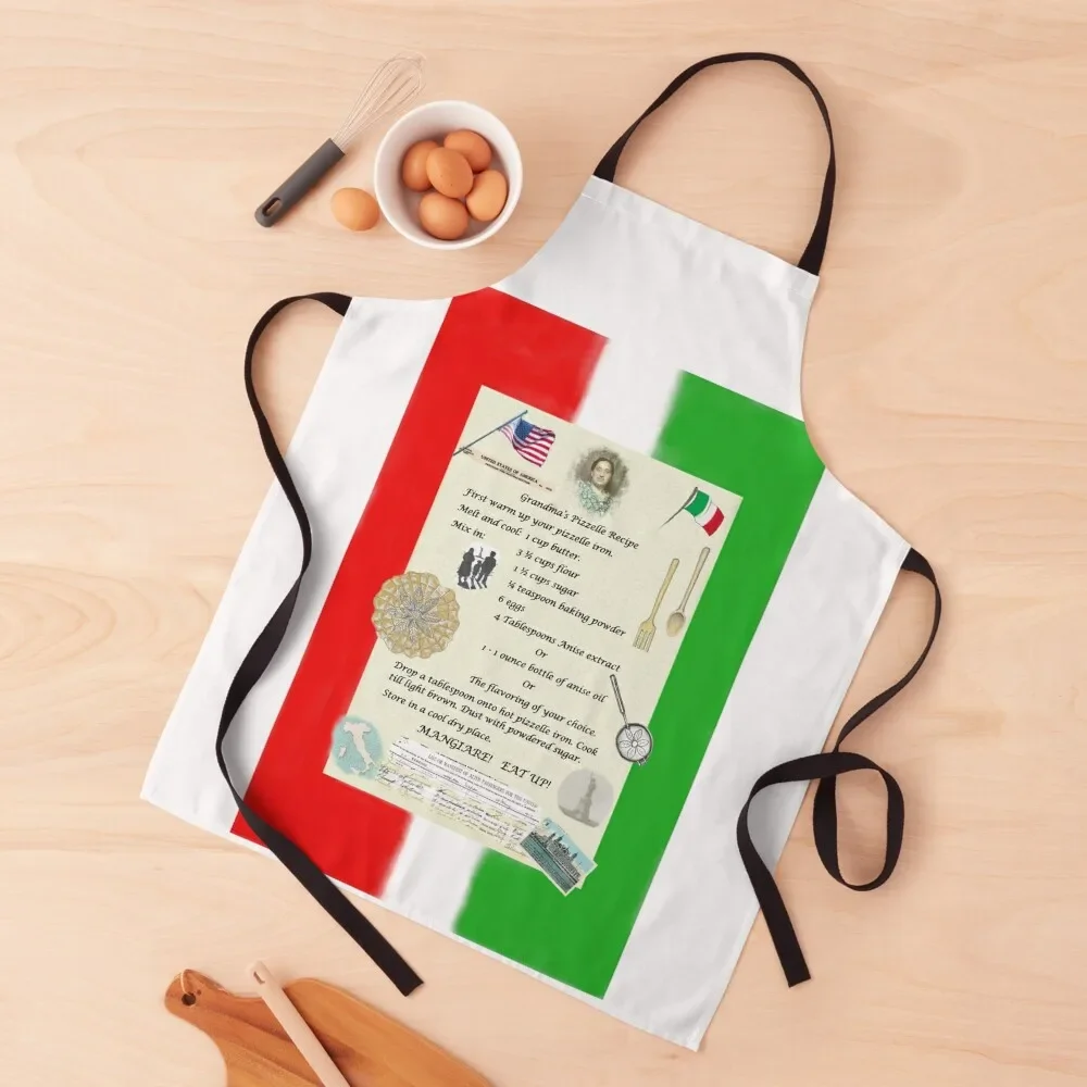 Vintage Italian Pizzelle Recipe Italian Immigrant Apron Restaurant chef for man Apron