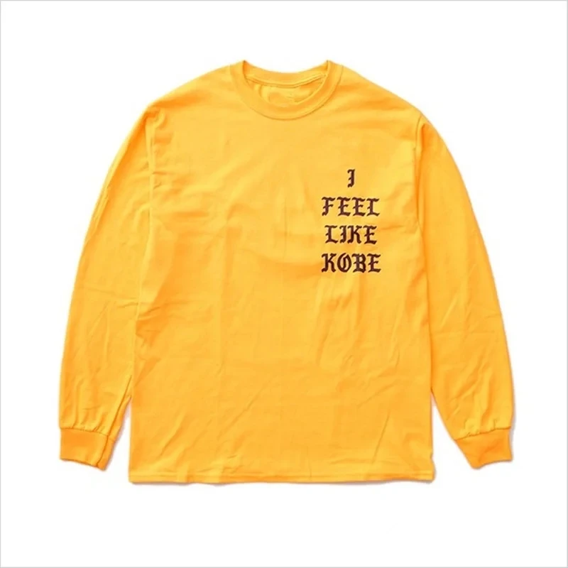 Hip Hop I Feel Like Pablo Paul Kanye West T Shirt Men Women Yellow Burgundy Long Sleeve 100% Cotton Oversize Tops US Size