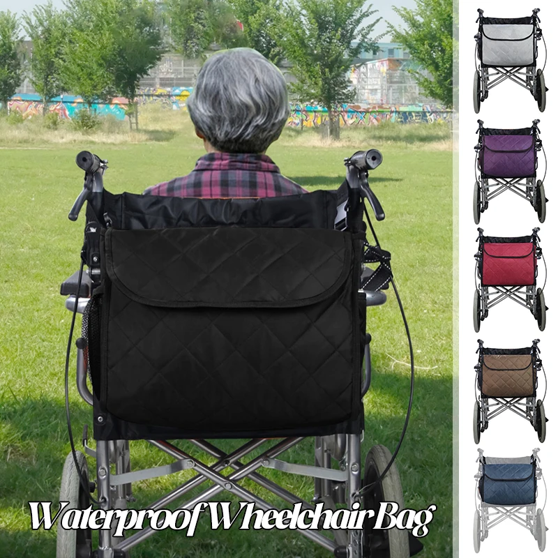 حقيبة ظهر للكرسي المتحرك، منظم تخزين سكوتر التنقل لكبار السن، حقيبة تخزين بحطام جانبي، جيب محمول