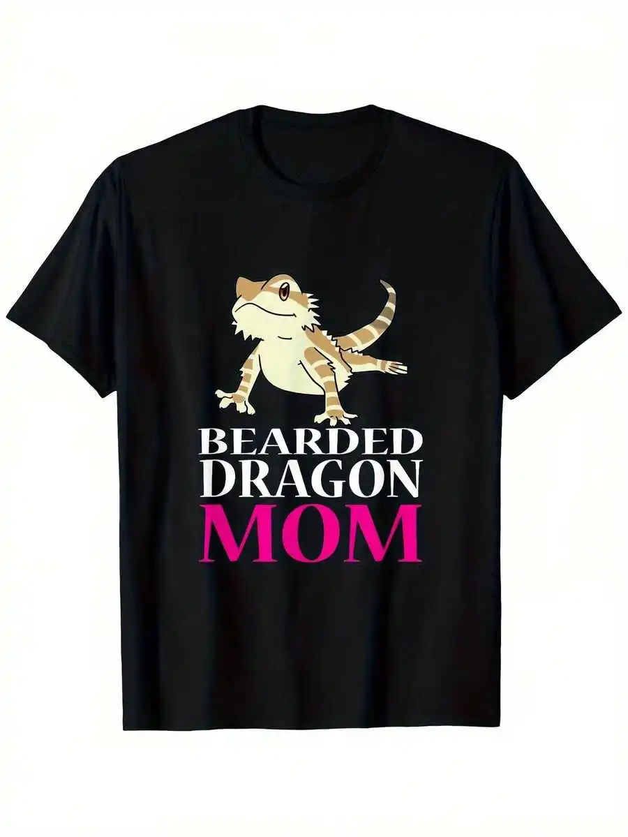 

Забавная мужская футболка с рисунком Bearded Dragon Mama - дышащая повседневная футболка с короткими рукавами, идеально подходит для владельцев домашних животных