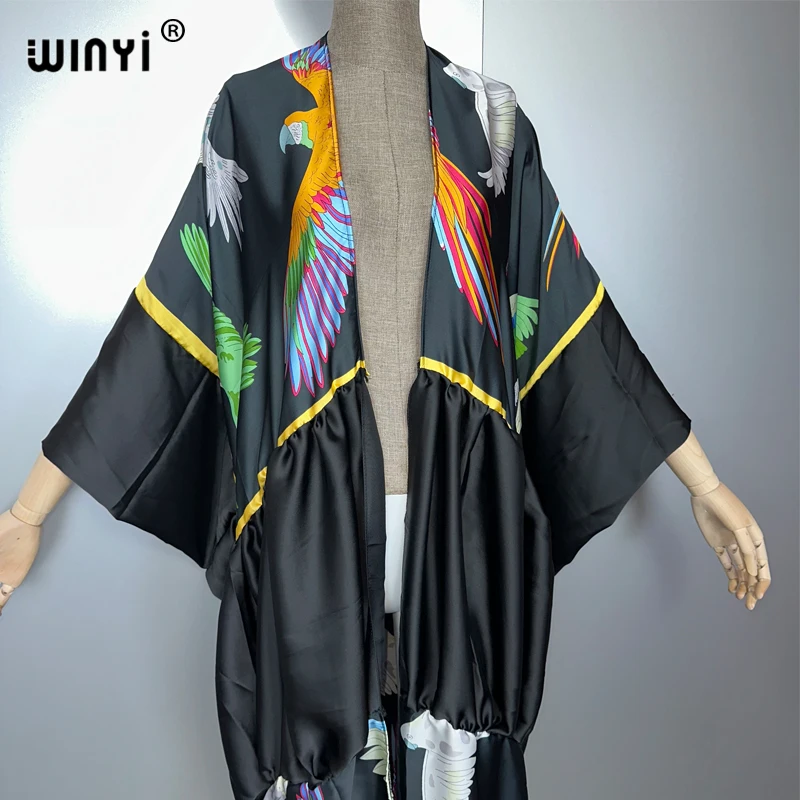 ชุดคลุมยาวสไตล์โบฮีเมียน WINYI สำหรับใส่ไปชายหาด งานปาร์ตี้ หรือวันหยุด  แบบอาบายะ ดูไบ หรูหรา แฟชั่นสำหรับผู้หญิงมุสลิม  แบบเปิดด้านหน้า