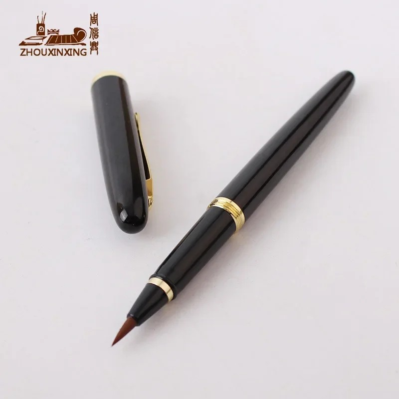 1pcs weasel hair fountain pen Style soft pen steel pole Small Regular script brush soft head New tap water brush Filling ink pen