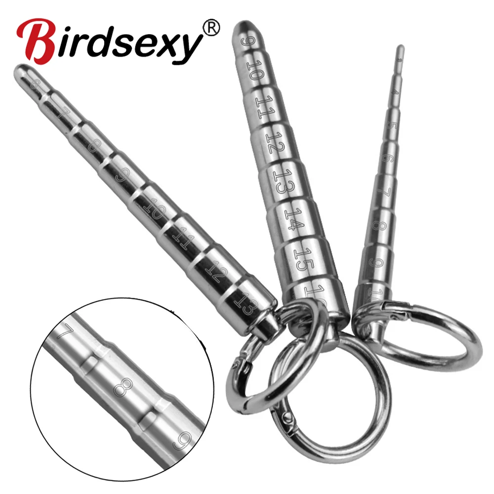 Male Stainless Steel Urethral Plug Urethral Dil Sounding Penis Plug Urethra Stimulate Dilator Masturbation Rod Sex Toys For Men