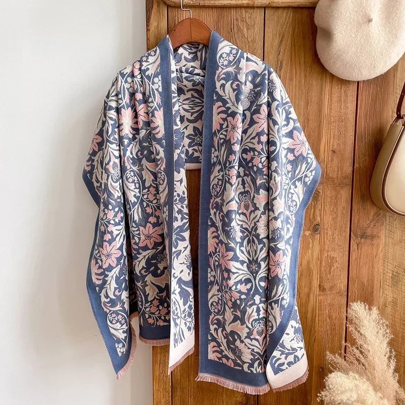 

Women's Imitation Cashmere Scarf Warm Tassel Scarf Women's Fashionable Air-conditioned Room Scarf Outdoor Printed Ethnic Style