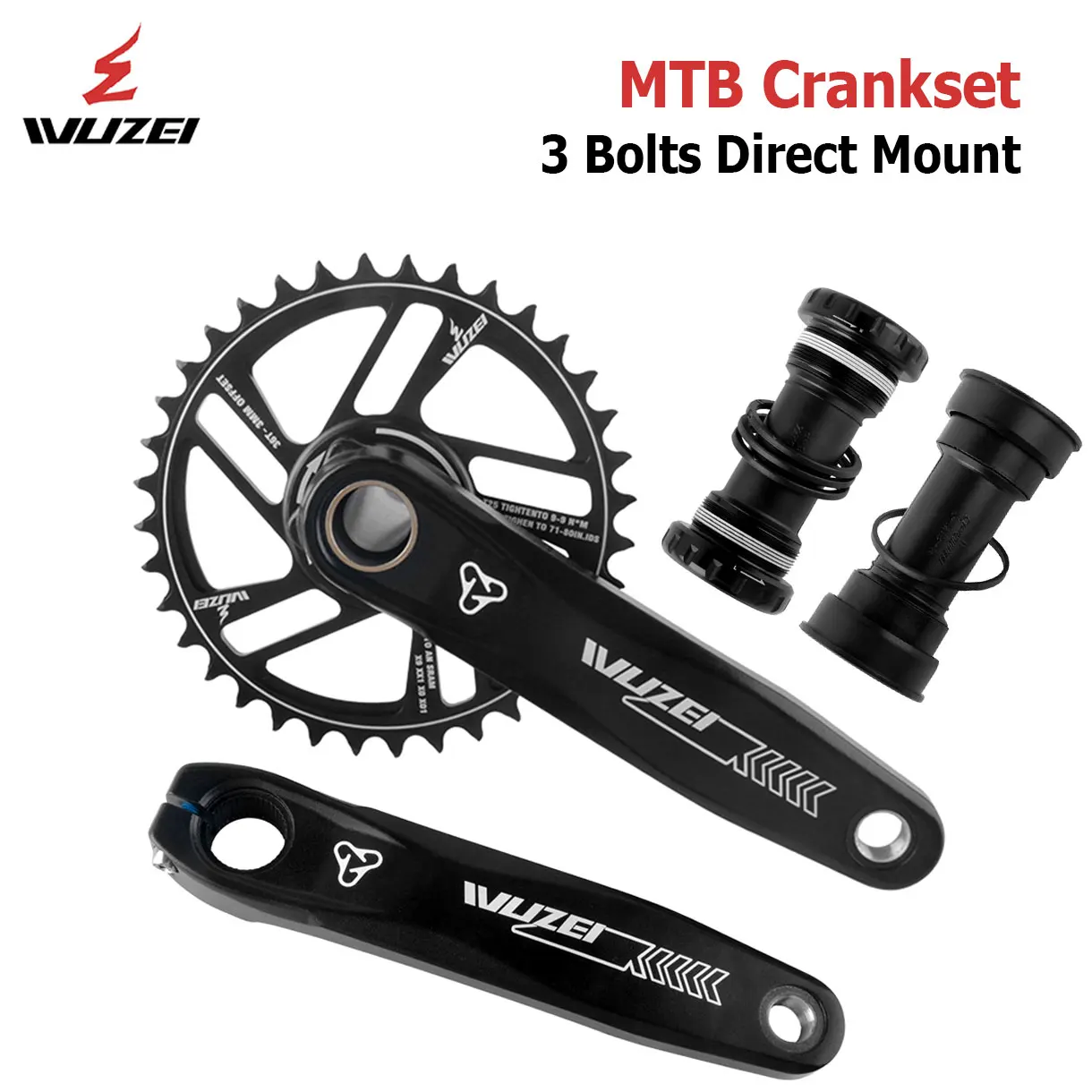 

WUZEI MTB Шатуны 8 9 10 11 12 скоростей Звездочка для горного велосипеда 170 175 мм Узкая широкая звездочка 32T 34T 36T 38T для SRAM GXP