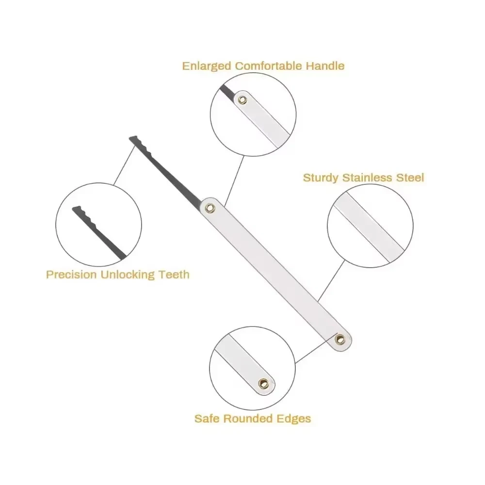 3-in-1 Lockpicking-Set: Schlüsselentferner, Vorhängeschloss-Kit, Schlossöffner-Trainingsset, Werkzeug für Schlüsselreparatur – Detail 5