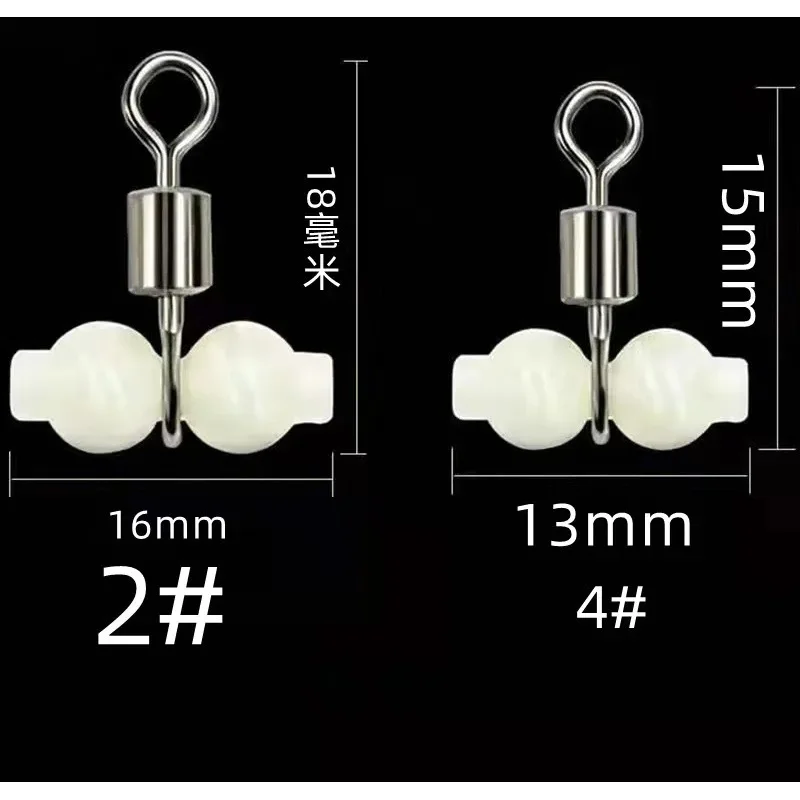 10/20/30/40Pcs Luminous Gourd-Shaped Swivels Split Rings Balance Swivels Connectors Fishing Tackle Outdoor Fishing Accessories