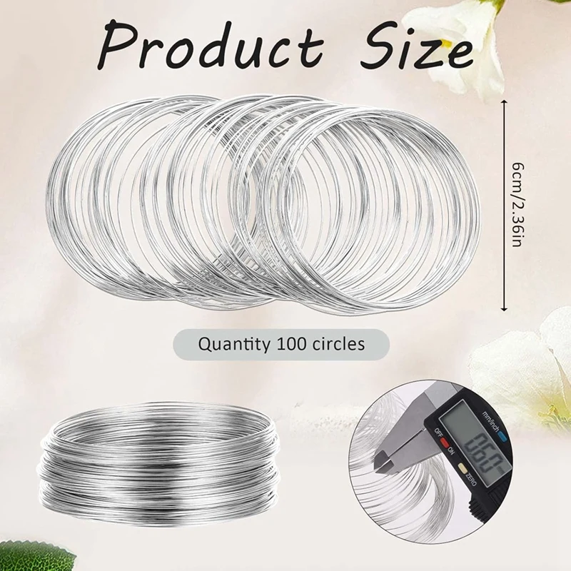 PWS 100 Loop Jewelry Wire, Memory Wire For Jewelry Making Bracelets Beading Wire For Jewelry Making