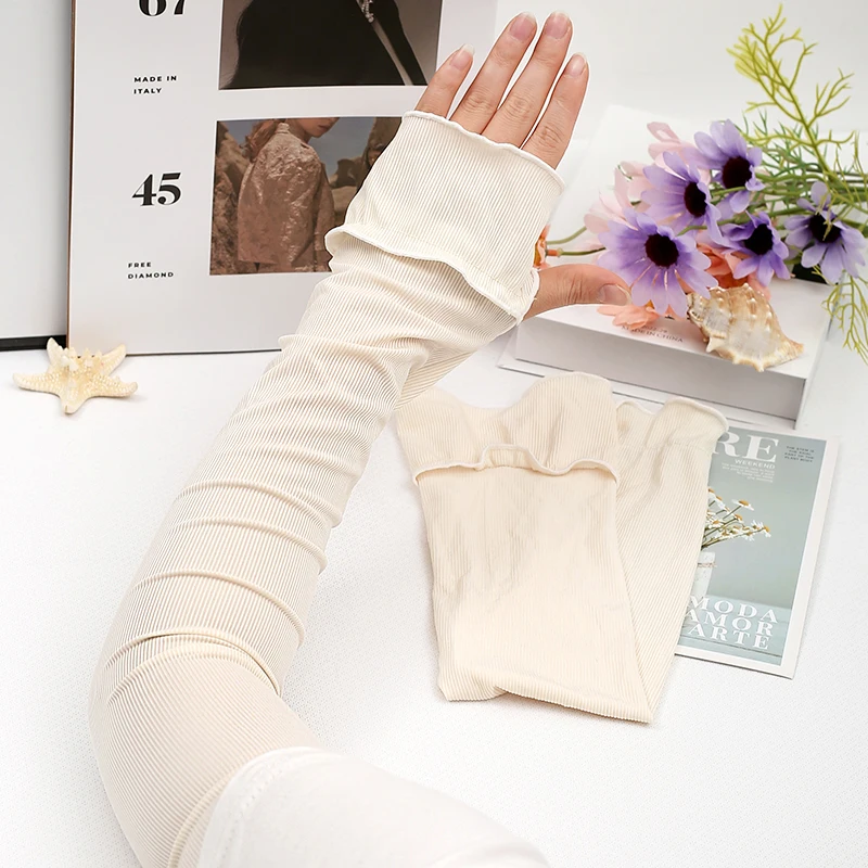 Cooling Arm Sleeves Breathable Sun Protection Ice Slik Sleeves Summer Outdoor Sports Driving Cycling Sleeves Women Men Loose Arm image 2
