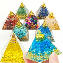 4cm/1. 57 pollici cristallo naturale piramide generatore di energia quarzo ametista Reiki guarigione cristallo Chakra resina piramide decorazioni per la casa