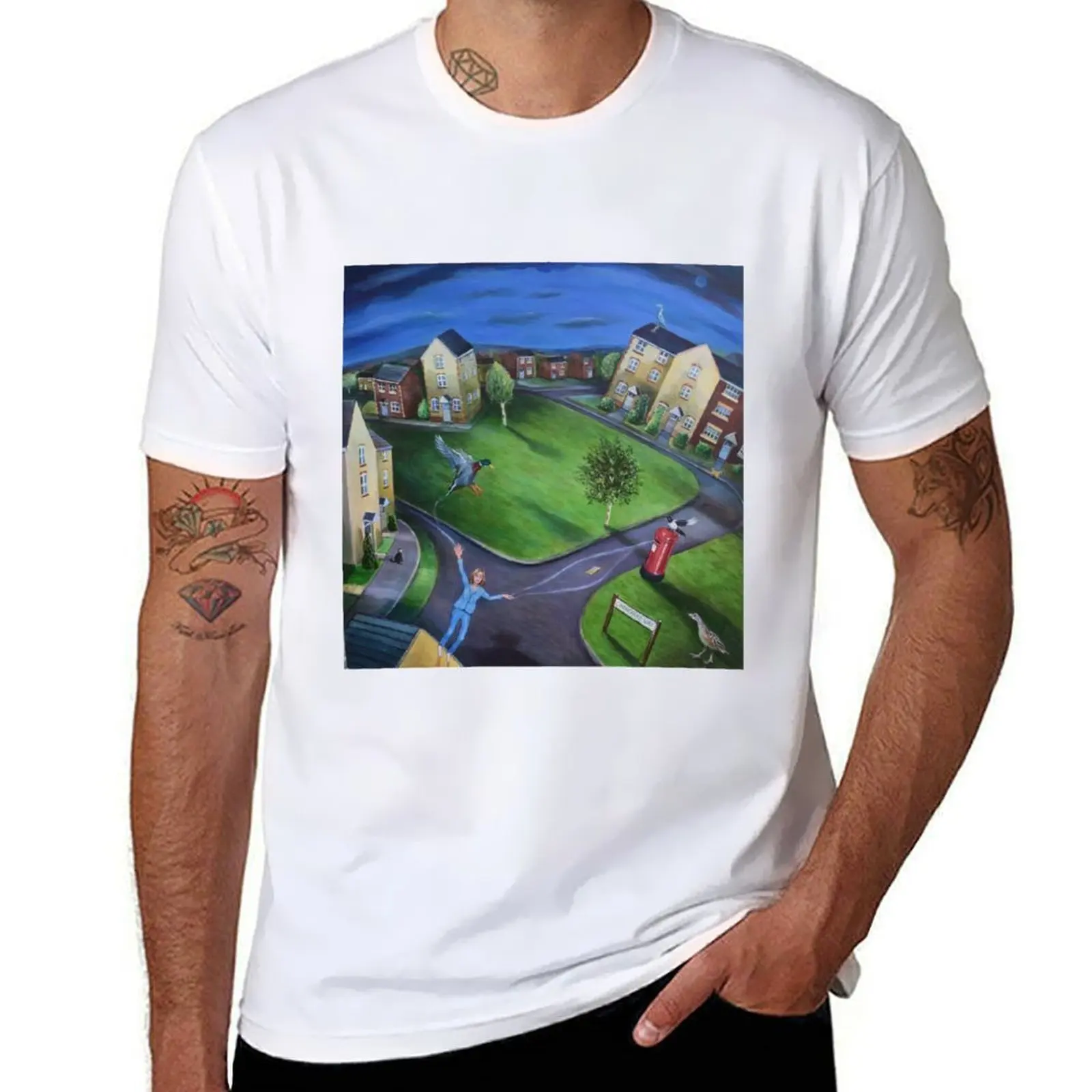 

Surreal Suburbia T-Shirt man t shirts high quality luxury brand man t shirt heavy cotton T-Shirt