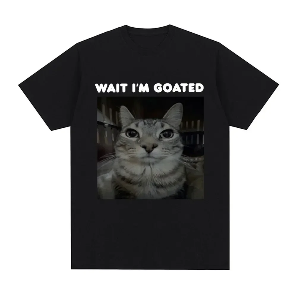 Clothing Casual T-shirts Hip Hop Vintage T Shirts Streetwear Goated Funny Meme Cat T-shirt Women Aesthetic Clothes