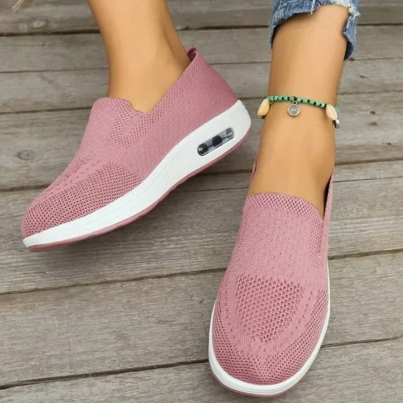 2024 New Loafer Tennis Female Orthopedic Sneakers Vulcanized Shoes for Women Mesh Breathable Platform Slip-On Zapatos De Mujer