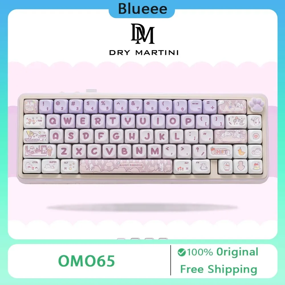 Dry Martini OMO65 Mechanical Keyboard Tri-mode Bluetooth Wireless Custom RGB Hot Swap Gasket Keyboard PC Accessories