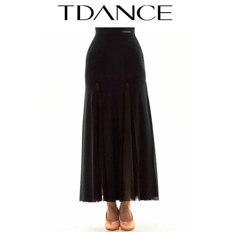 Abito da pratica moderno TDANCE personalizzato [Mezza gonna in filato avvolgente sui fianchi] Mezza gonna da ballo sociale versatile di base da donna JM-119