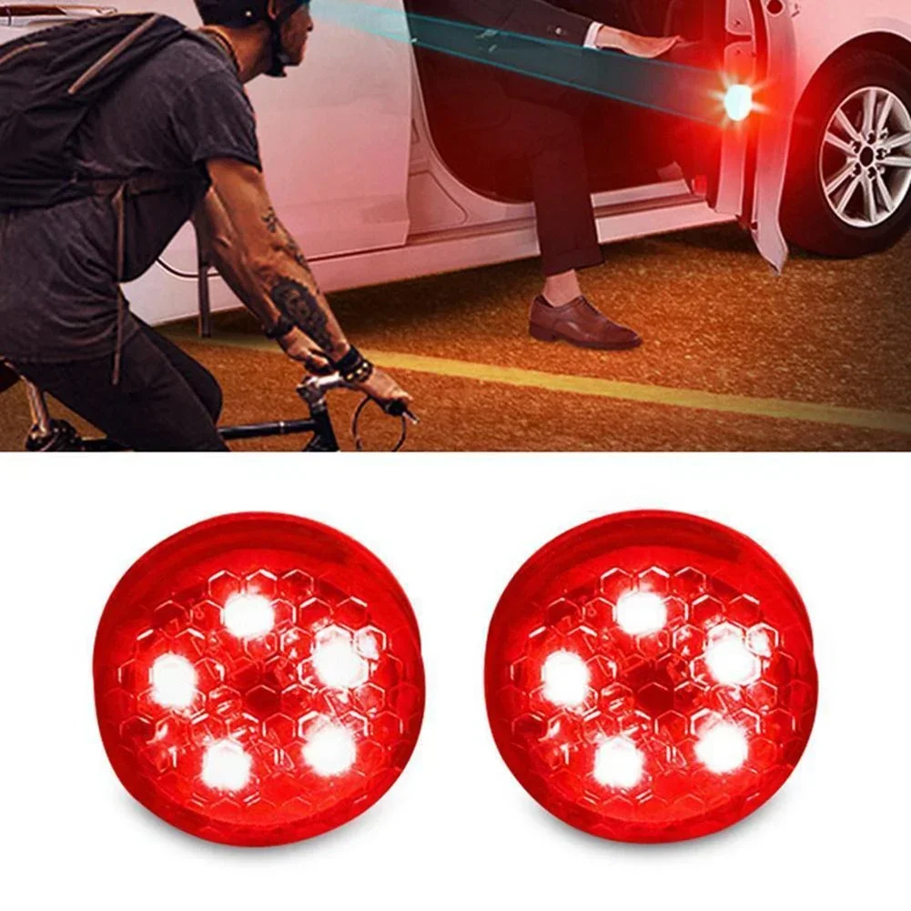 2pc Universal LED Car Opening Door Safety-Warning Anti-collision Light Magnetic Sensor Strobe Flashing Alarm Lights Parking Lamp