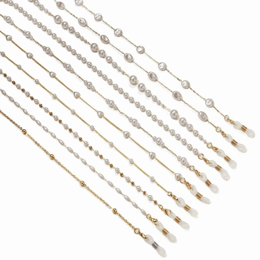 Beads Pearl Glasses Chain Heart Anti-Lost Eyeglass Holder Necklace Hanging Neck Neck Strap Sunglasses Chains