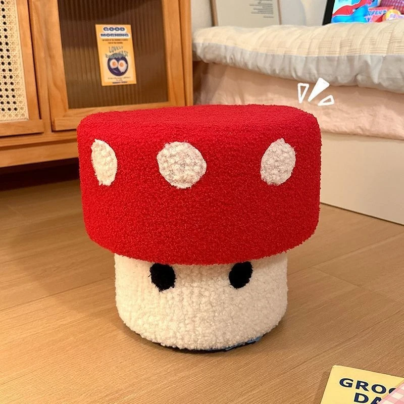 Solid Wood Stool Mushroom Stool Creative Dice Sitting Stool Bench Shoe Change Chair Livingroom Decoration Furniture