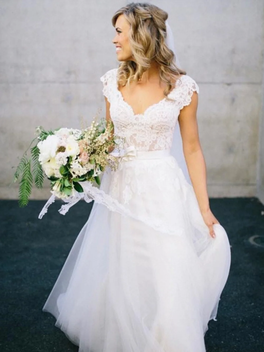 Vestido de novia clásico de lujo con cuello en V y espalda descubierta para mujer, vestido de novia Sexy, calcomanía, playa, jardín, auditorio, elegante, nuevo, 2024