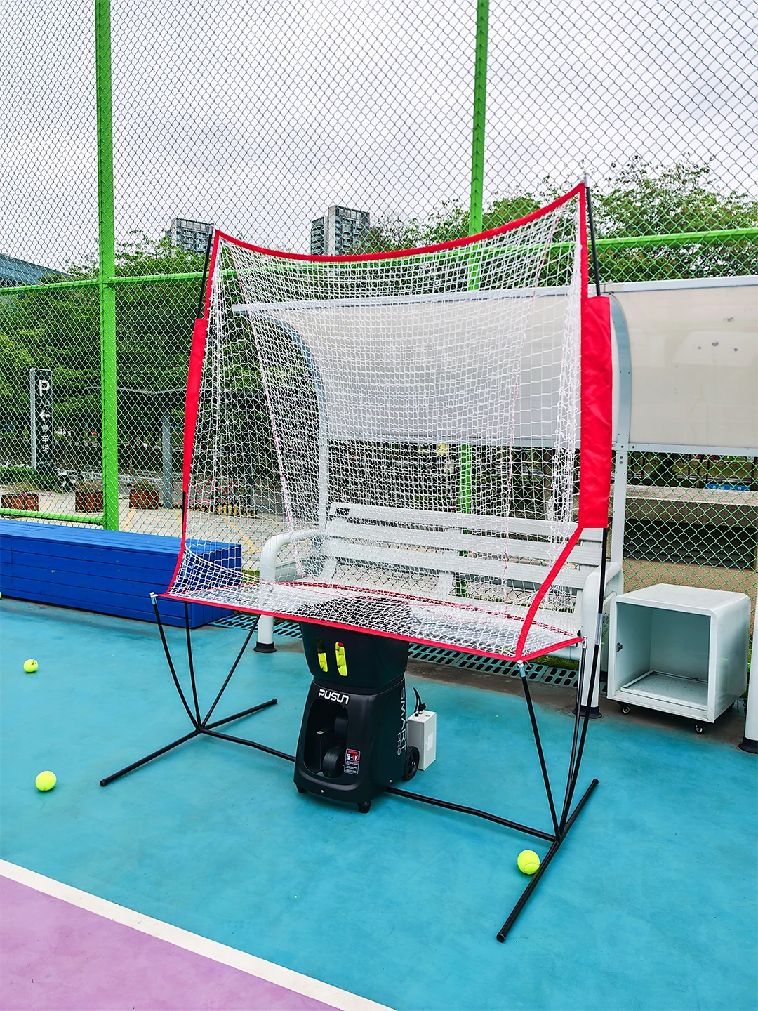Tennis Ball Machine With Ball Collection Net Set Portable APP Control Smart Padel Training Equipment For Home Court