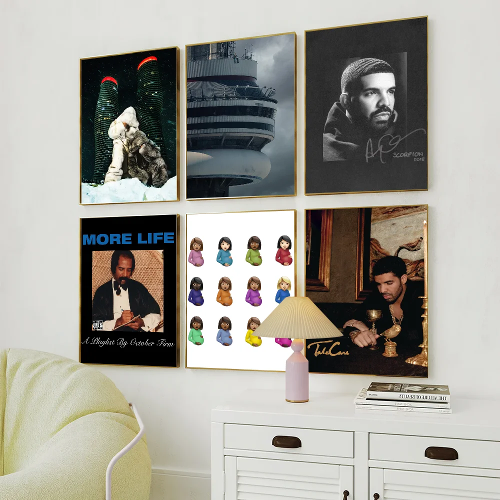 Rapper D-Drake Hot Album Hip Hop Poster Prints Wall Sticker  Decoration Painting Self Adhesive Bedroom Living Office Home Room
