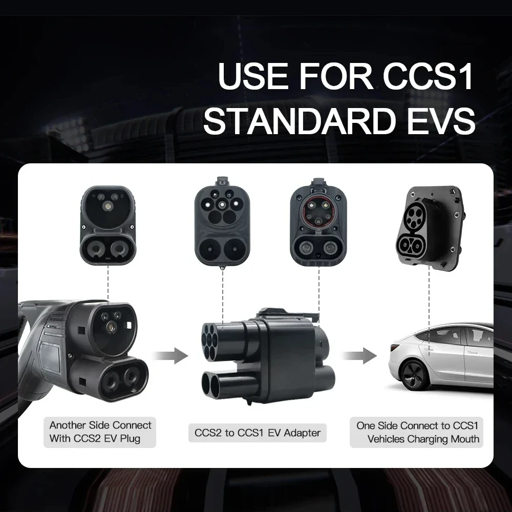 Beret 250KW DC AC CCS2 to CCS1 EV Adapter Electric Vehicle Charger DC Fast Ev Charging Adapter Connector