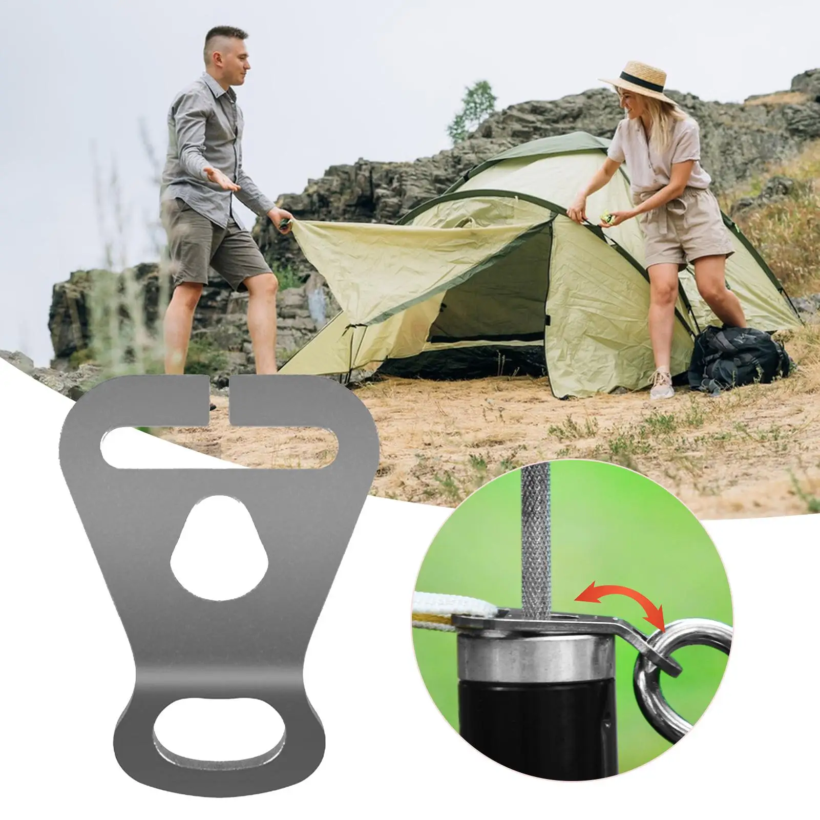 Stainless steel Tent Rope Tensioner Guyline Tension Adjusters Camping Tightening Clasp Guyline Holder Tent Accessories