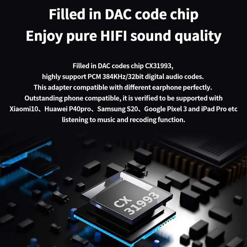 JCALLY SP7 Headphone ponsel multifungsi, upgrade baru 3-in-1 dekode adaptor Typec Dac untuk beragam skenario aplikasi