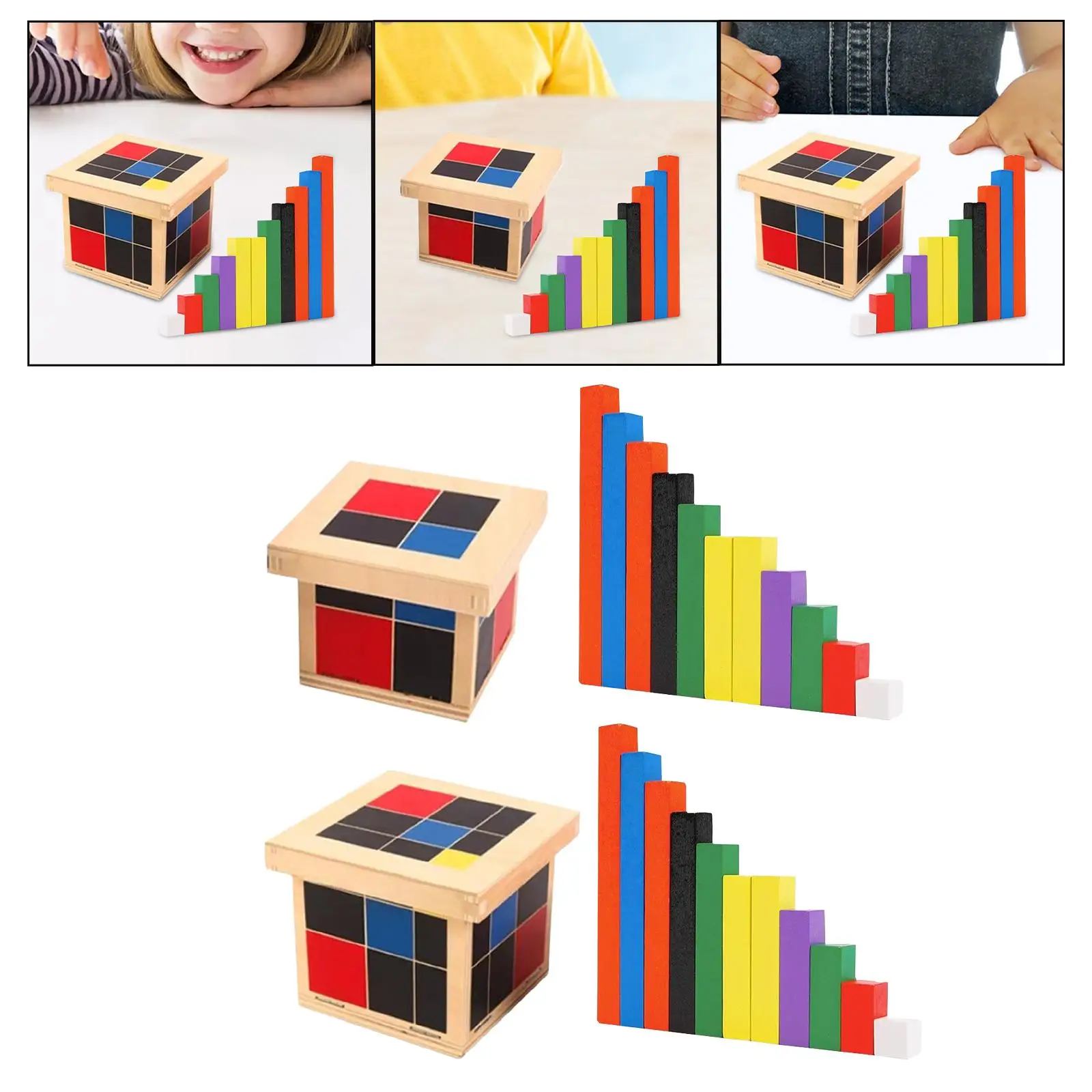 Cube jouet coule en bois pour bébé, tout-petits, enfants, début du dos