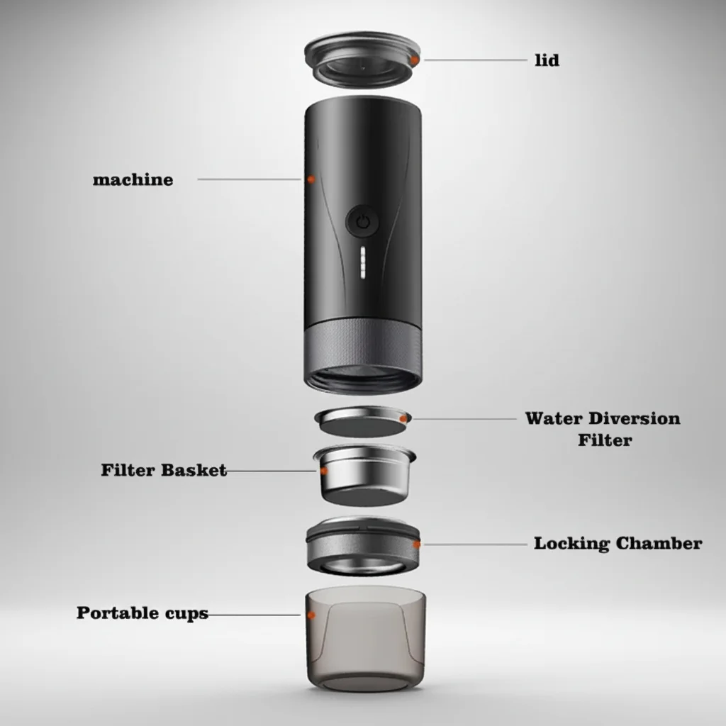 Professional Semi-Automatic Coffee Machine for RV Hotel Use USB Multiple People Compact Stainless Steel Fast Heating One Touch
