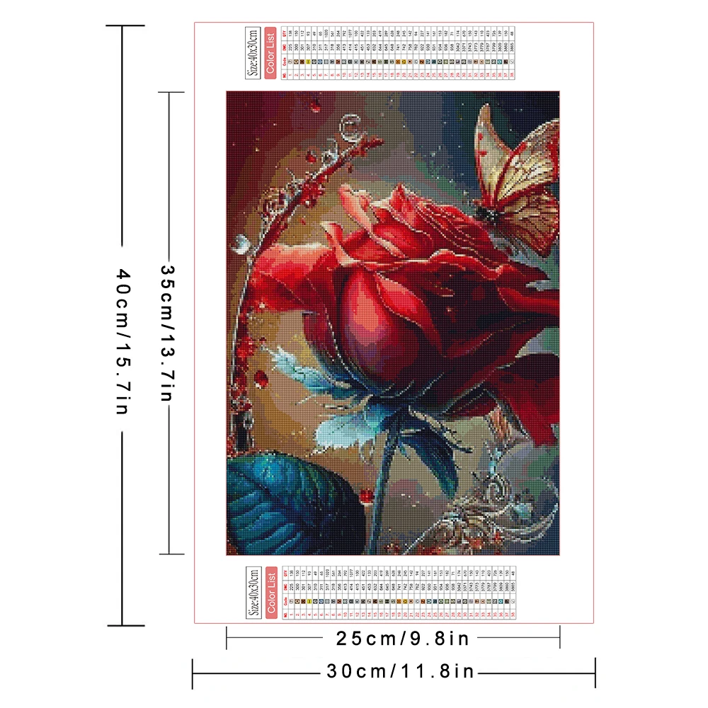 AZQSD Diamond Painting Rose Flower Mosaic Needlework Full Kits Embroidery Floral Home Decor Art Gift Rhinestones 30x40cm