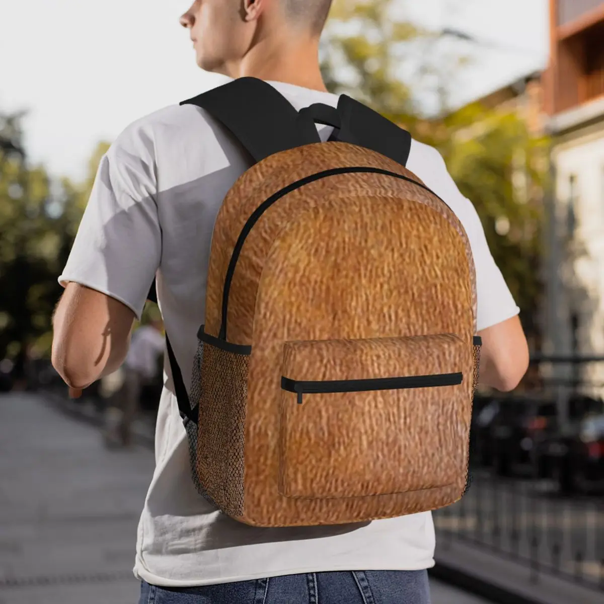 Stylish Cow Fur Cowhide Texture Cow Skin Print Pattern Backpack Student BookBag Children School Bag Computer Shoulder Bags