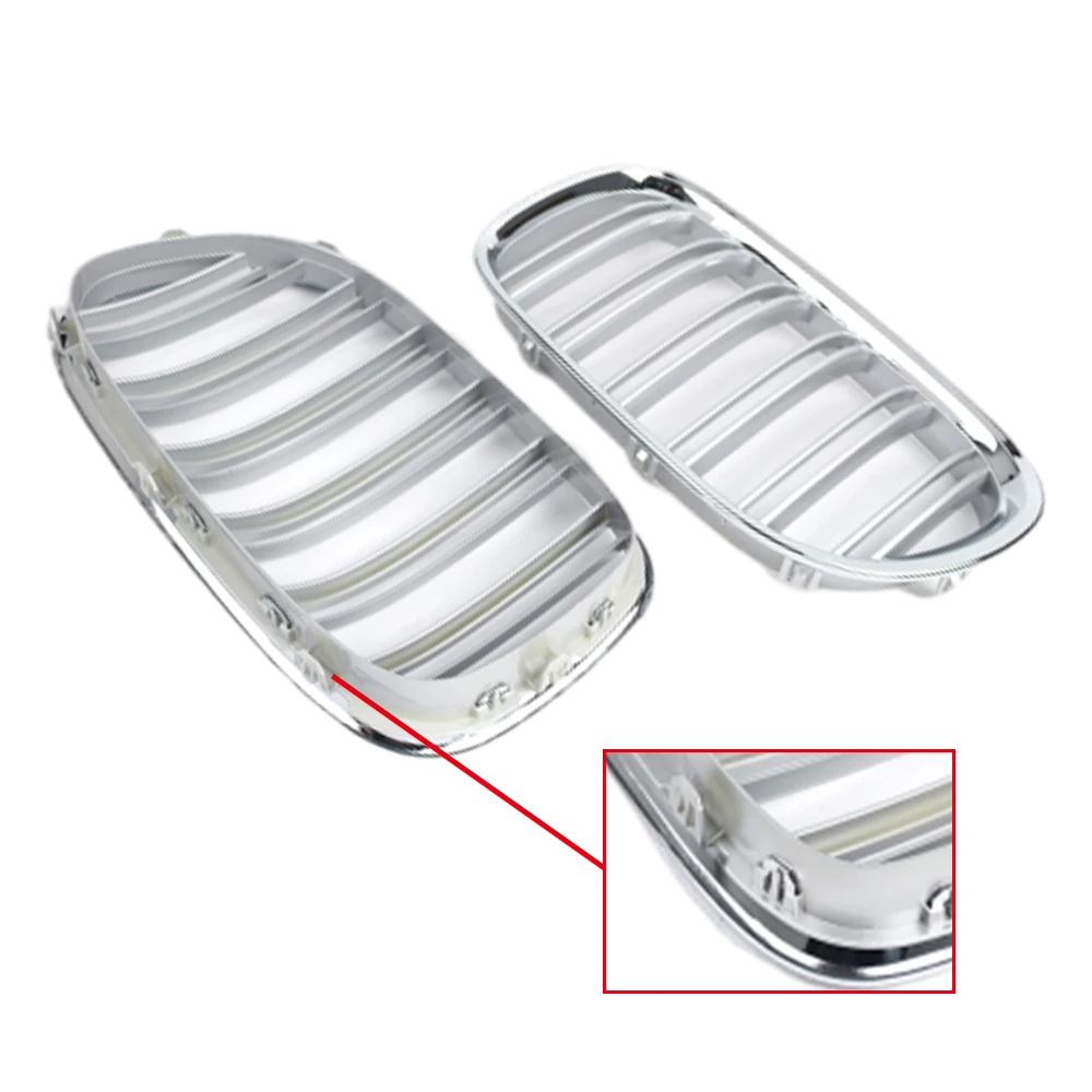 크롬 자동차 전면 키드니 그릴 듀얼 슬레이트, BMW 7 시리즈 F01 F02 730LI 740LI 750LI 760LI 745LI 2009-2015 51117184151 51117184152
