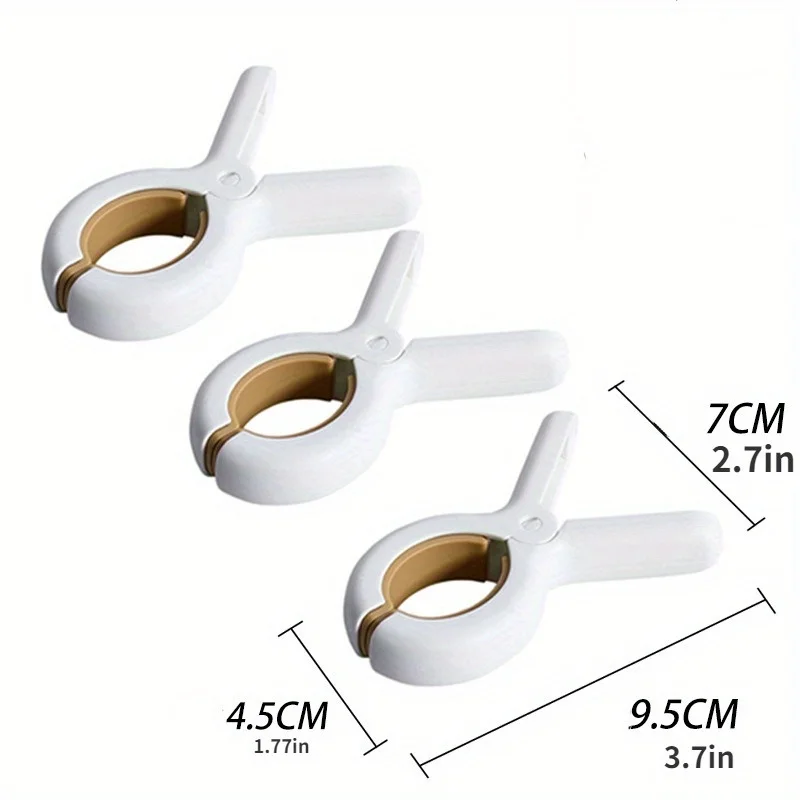3pc Large Beach Towel Clips Plastic Strong Windproof Clothes Pegs Quilt Hanging Clip Reusable Non-slip Fixed Drying Clothespin image 3