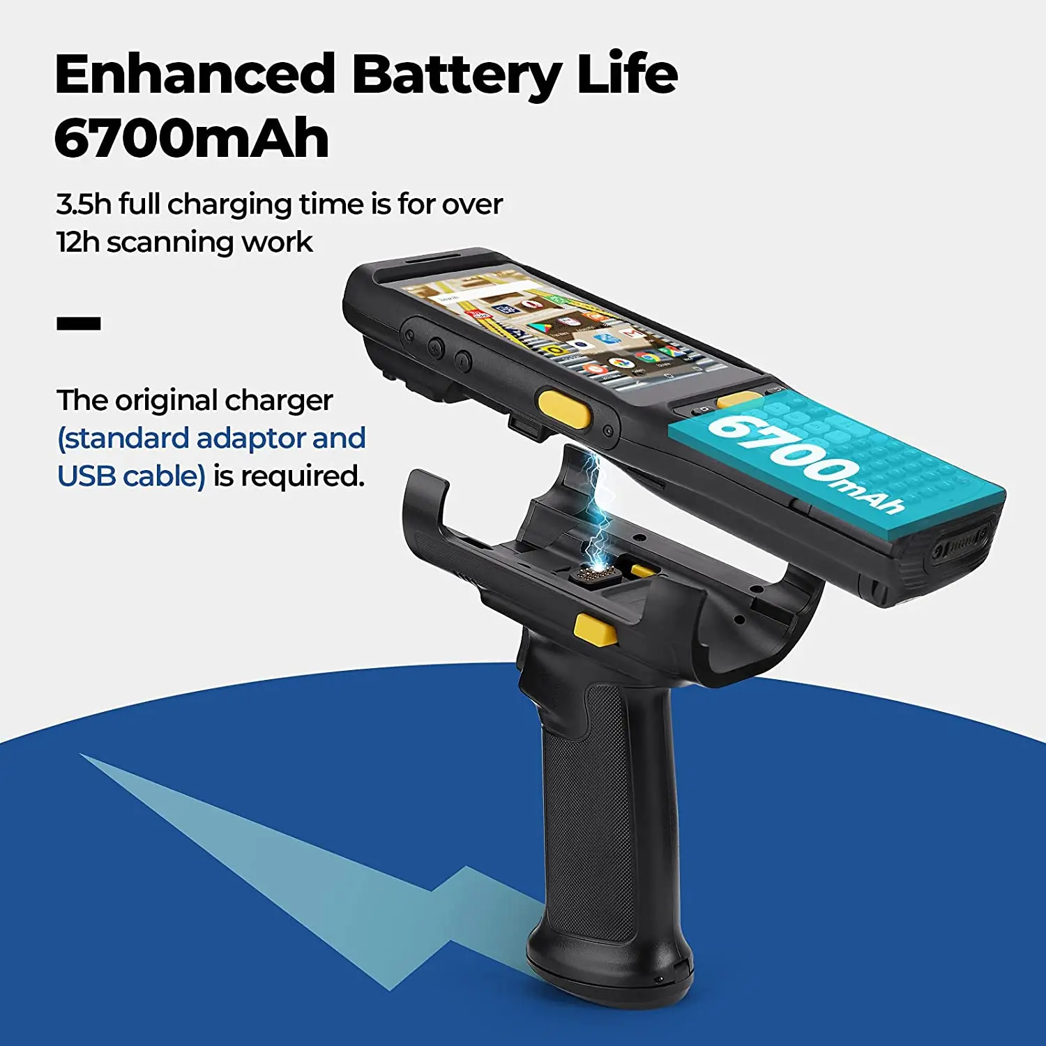 Rugged Android PDA UHF Rfid Reader with Keyboards Barcode Scanner Surveying Portable Handheld Data Collector