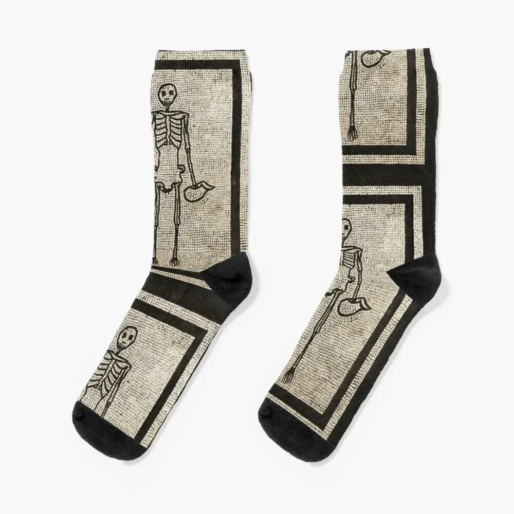 Skeleton with pitchers mosaic Socks christmas gift Non-slip hockey cycling Socks Female Men's