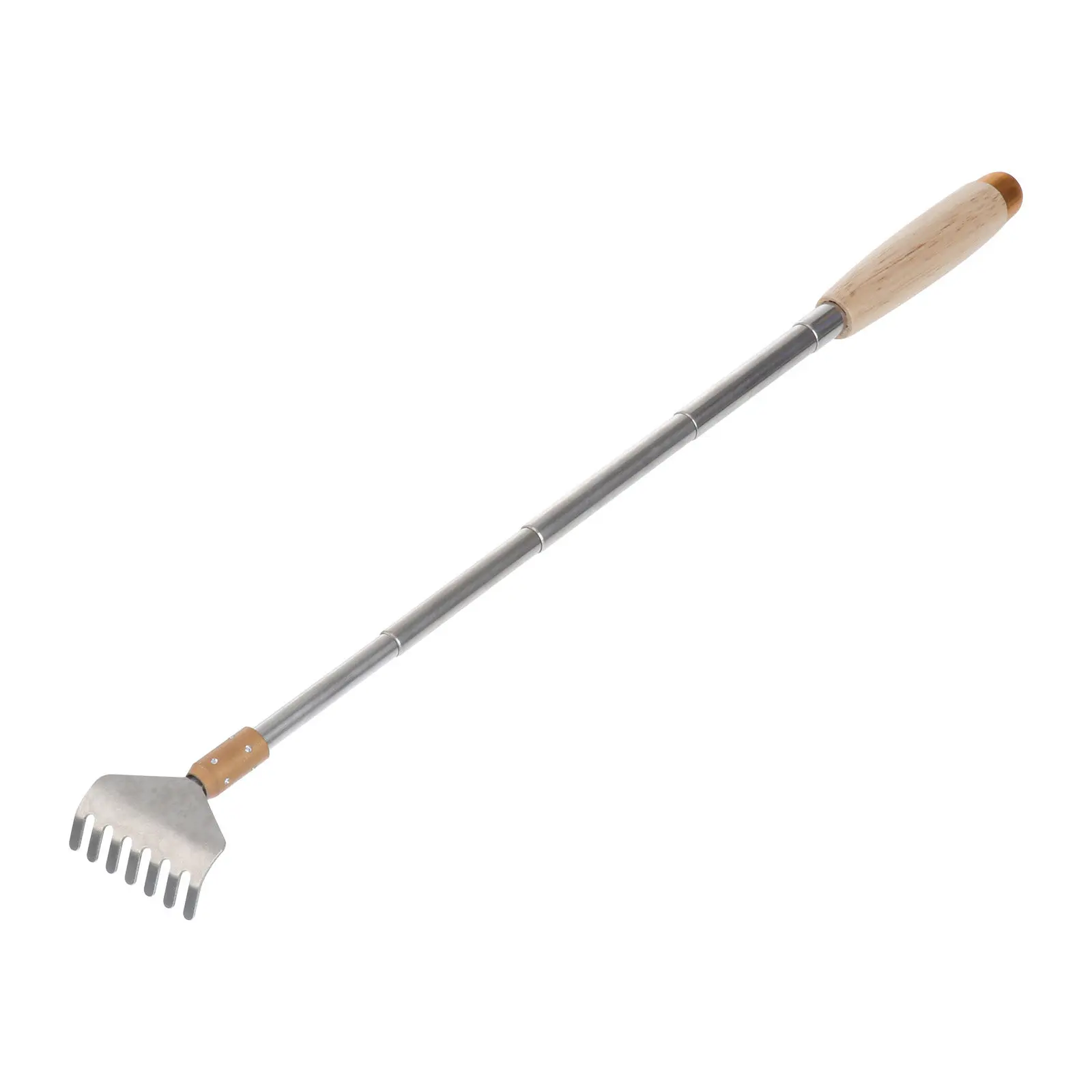 Back Scratcher Telescoping Extendable Long Wooden Handle Itch Relief Massager Tool Stainless Steel Body Scratcher Retractable view 4