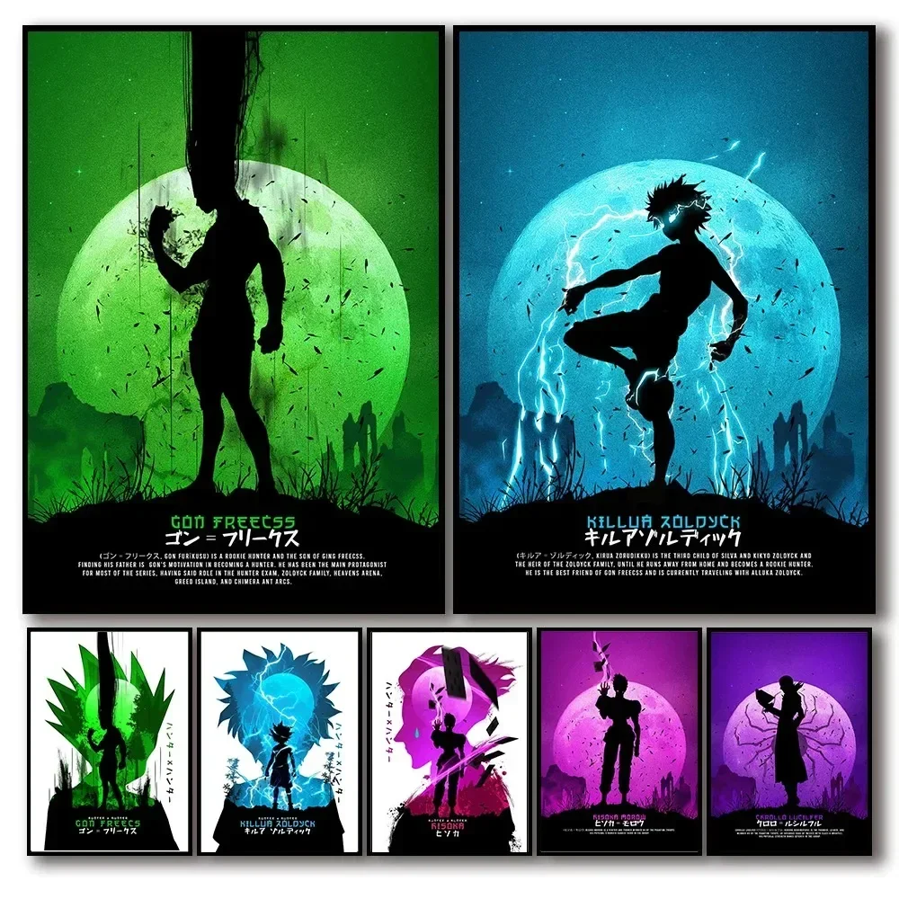 Anime Hunter X Hunter Killua Zoldyck Kurapika Gon Freecss Hisoka Manga Wall Art Canvas Painting Room Decor