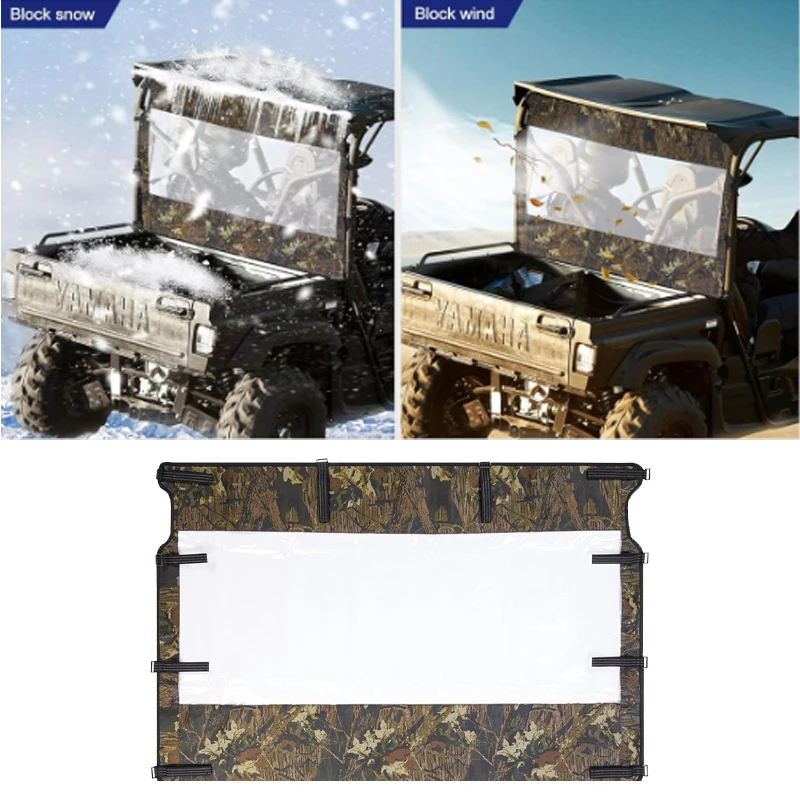 

For Rhino 450 660 700 Massimo 500 700 MSU500 Axis 500 700 UTV Rear Full Windshield with Zipper Back Window Clear Soft Windshield