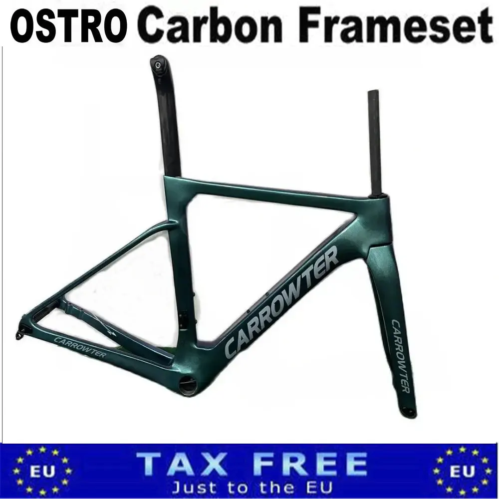 Ostro-Carbon Road Bicycle Frame, Blue Chameleon Frame, Glossy and Matte, Compatible with 20 Colors, 49, 52, 54, 56, 58cm, T47