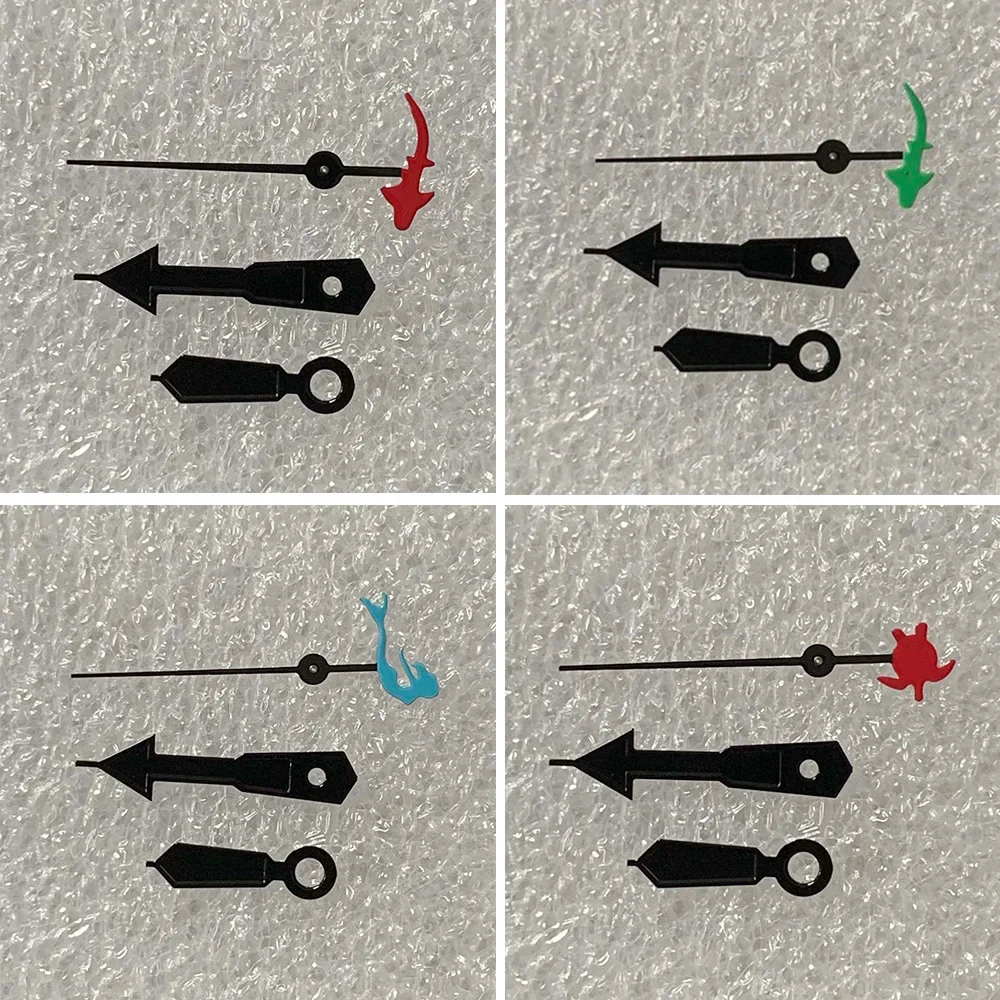 Watch Hands Metal Pointer with Turtle/Fish/Trident Second Needle Men's Watch Replacement Accessories Fit NH35/NH36/4R Movement