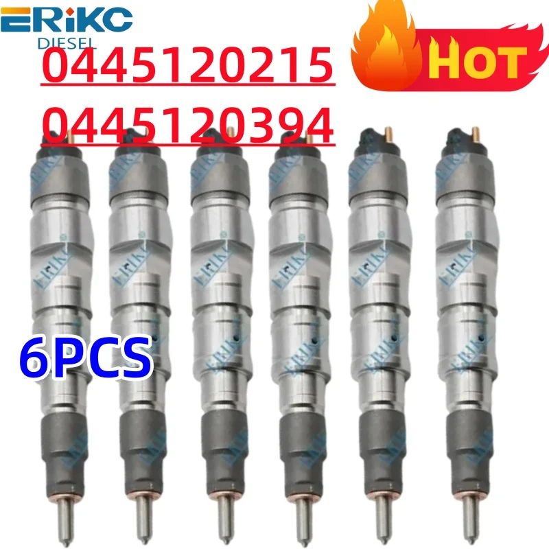 

6PCS 0445120215 Fuel Injector Assembly 0445 120 215 0445120394 0 445 120 394 for Xichai CA6DM2 390PS 430PS 6DM2 Liberation J6