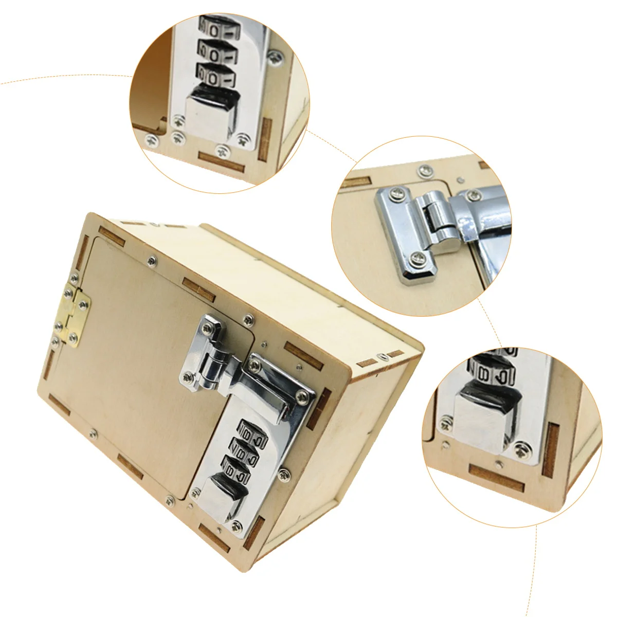 

Mechanical Lockbox Wooden Password Case Toy Kids Educational Tool Vintage Child