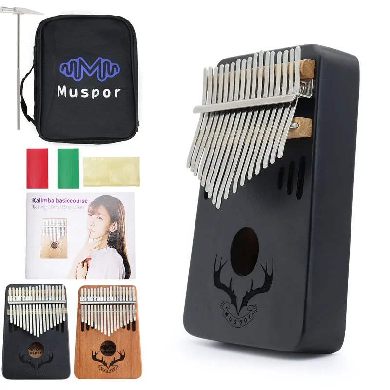 

17-клавишная калимба, профессиональное портативное пианино для начинающих, для взрослых и детей, миниатюрная клавиатура из красного дерева