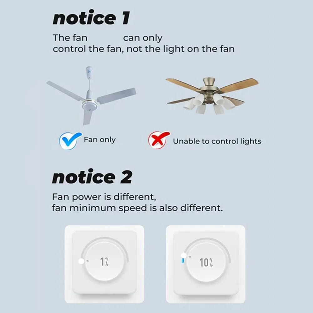 For Tuya-Compatible Smart Fan Switch for Ceiling Fans with WiFi Connectivity and For Alexa Voice Assistant Integration